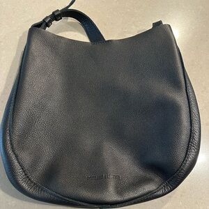 Portland Leather Olivia Large Black Pebbled Leather Hobo Bag